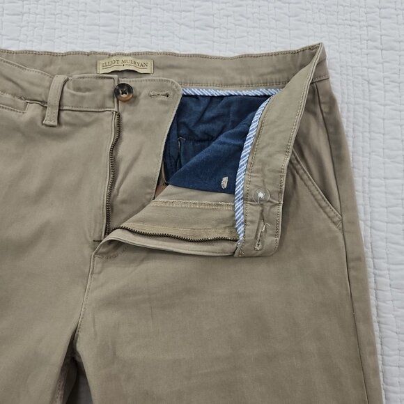 Elliot Mulryan Fine Stretch Chino Pants Men's 32x32 Khaki Straight Leg NWT NEW - Picture 12 of 16